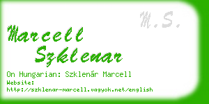 marcell szklenar business card