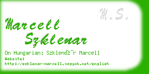 marcell szklenar business card